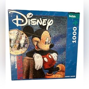 EUC Disney Mickey Mouse Photomosaics 1000 Piece Puzzle & Poster by Rbt. Silvers